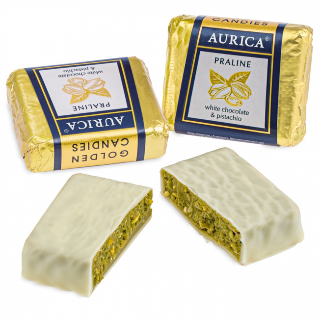 Конфеты пралине "AURICA фисташка White" 1кг      - Невские&nbsp;Звезды